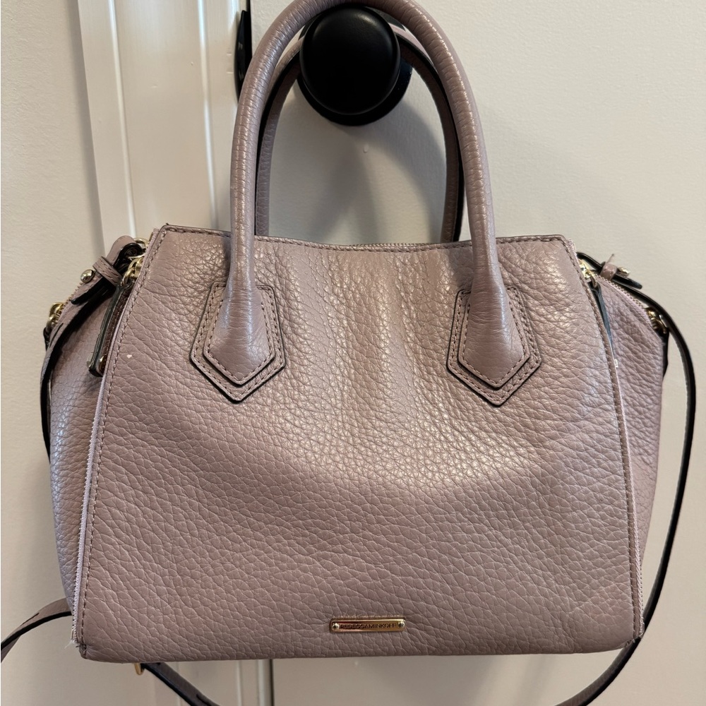 Rebecca Minkoff Pebbled Leather Satchel in Taupe